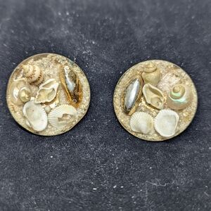 1950's Clip On Shell Earrings